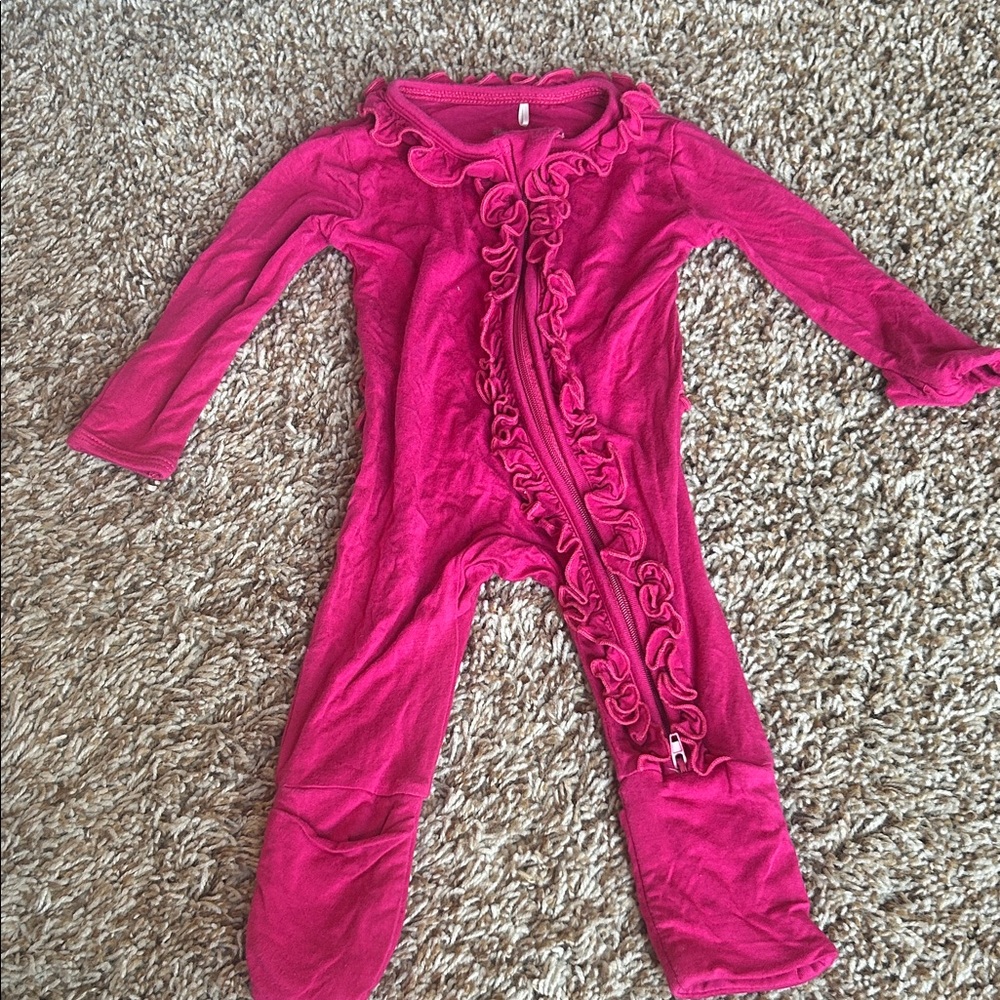 Pink Ruffled Kids One Piece